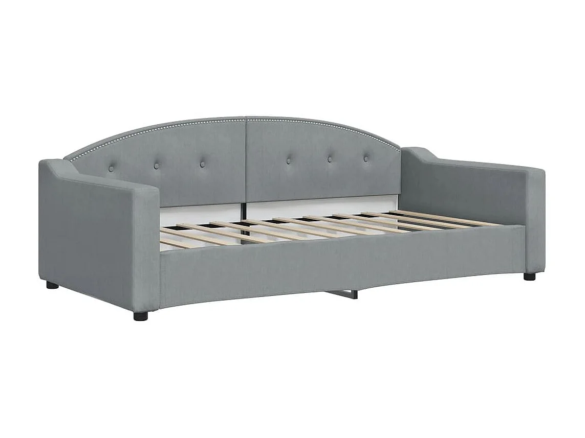 Tagesbett,Sofabett mit Matratze Hellgrau 90x190 cm Stoff -gkd56697