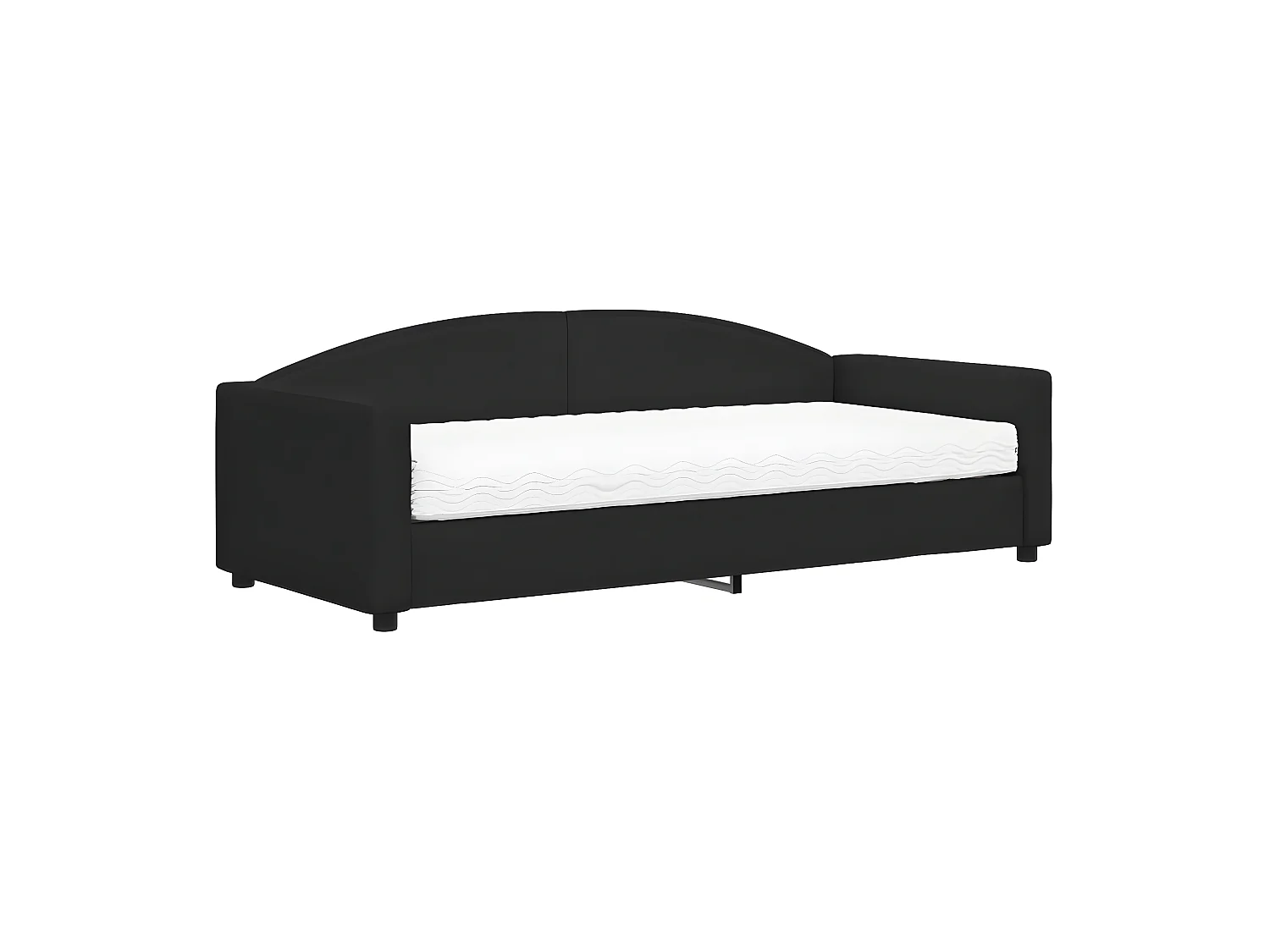 Slaapbank met matras 90x200 cm stof zwart NL22374