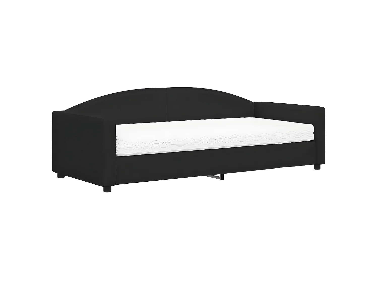 Sofá cama - 90x200 cm con colchón tela negro ES41376