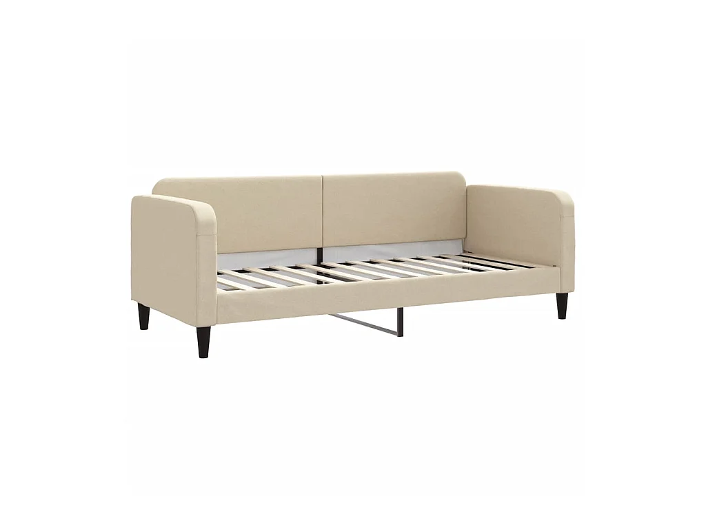 Sofá cama - 80x200 cm con colchón tela crema ES26291