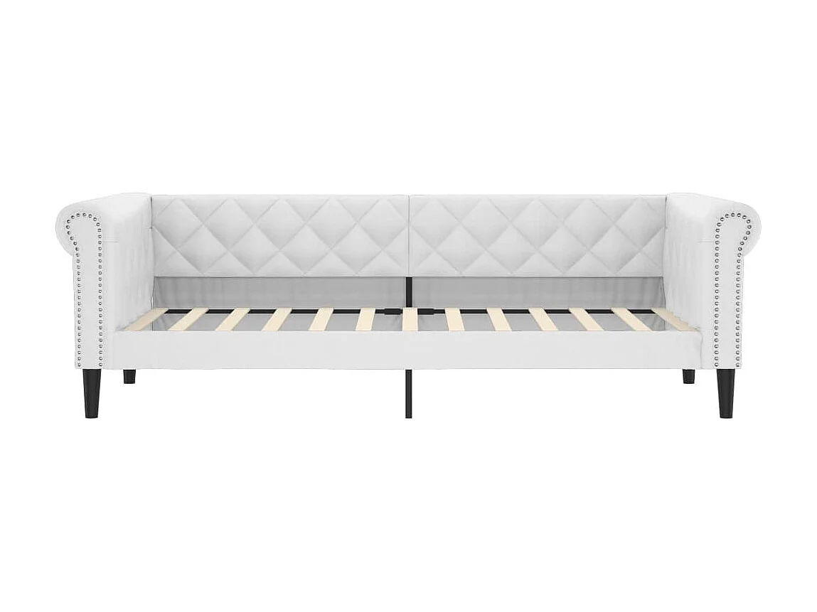 Sofá cama cuero sintético blanco 90x200 cm ES870499