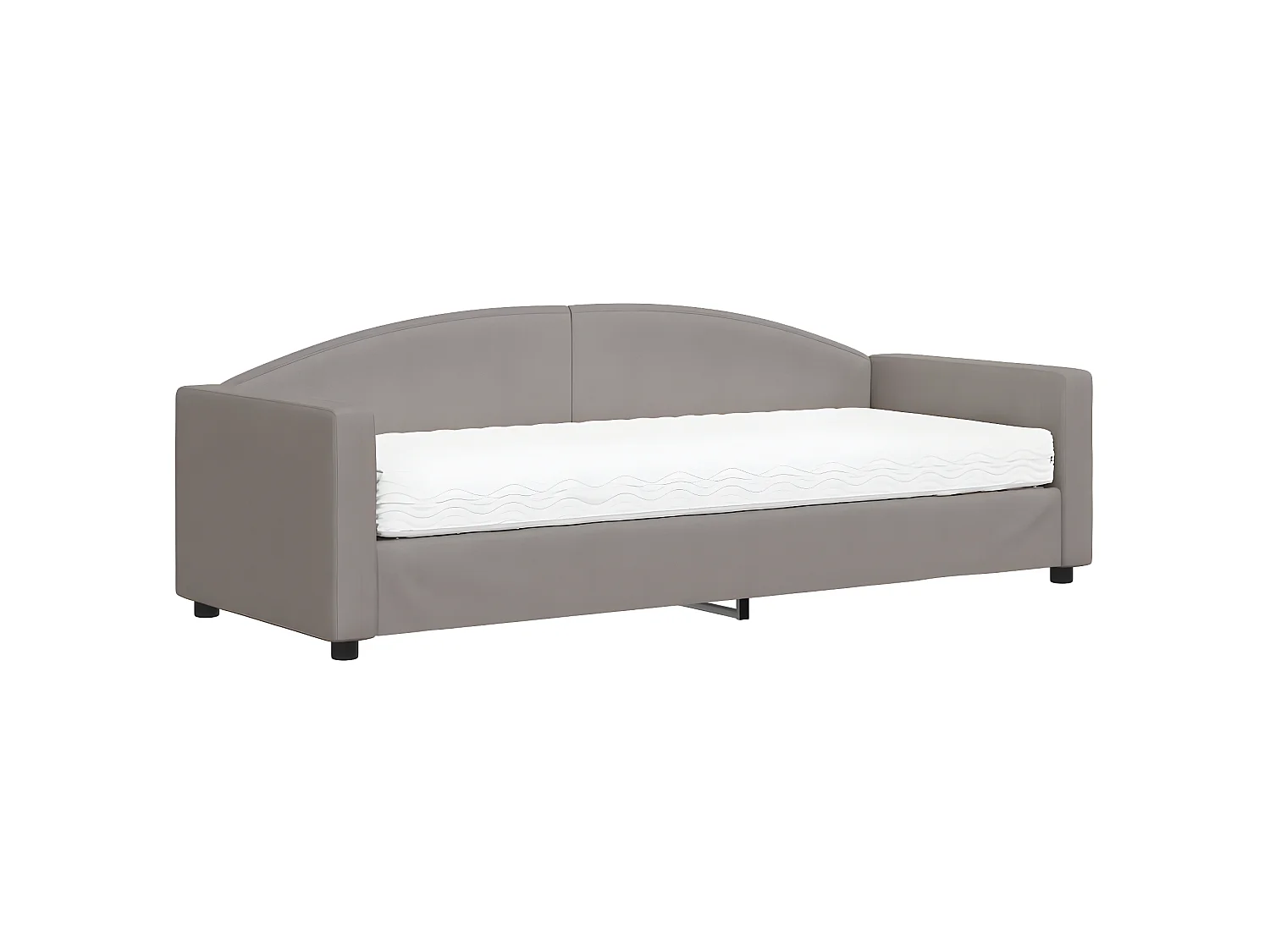 Lit - 80x200 cm avec matelas taupe tissu WVGQ7105
