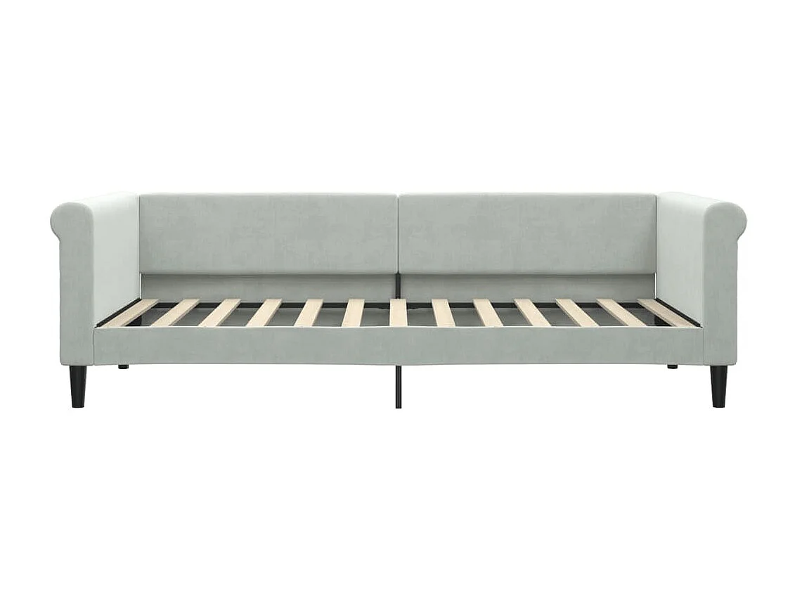 Lit - 90x200 cm avec matelas gris clair velours WVGQ1601