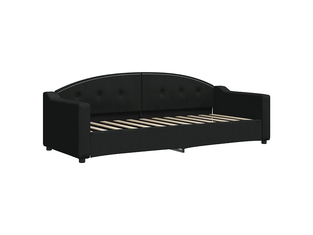 Lit - 80x200 cm avec matelas noir tissu WVGQ1670