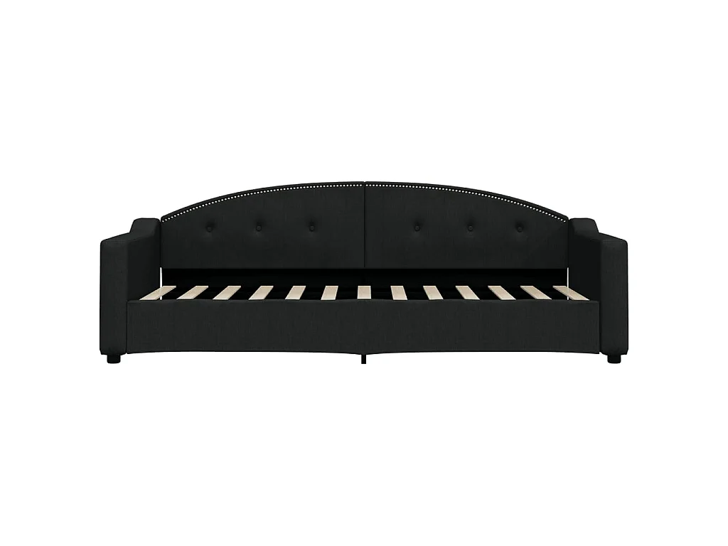 Lit - 80x200 cm avec matelas noir tissu WVGQ1670