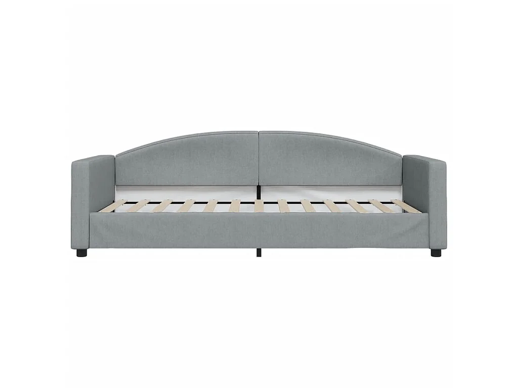 Lit - 90x200 cm avec matelas gris clair tissu WVGQ1335
