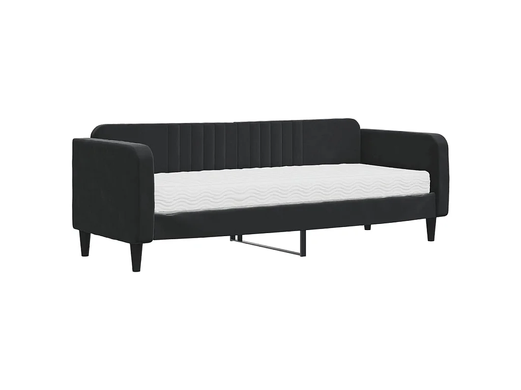Lit - 80x200 cm avec matelas noir velours WVGQ6924