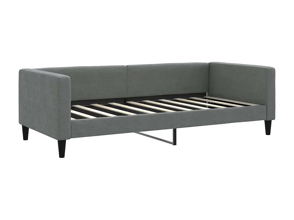 Sofá-cama 90x190 cm com colchão tecido cinzento-escuro PT294970