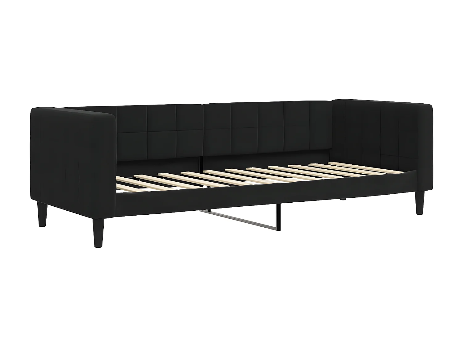 Lit - 80x200 cm avec matelas noir velours WVGQ2163