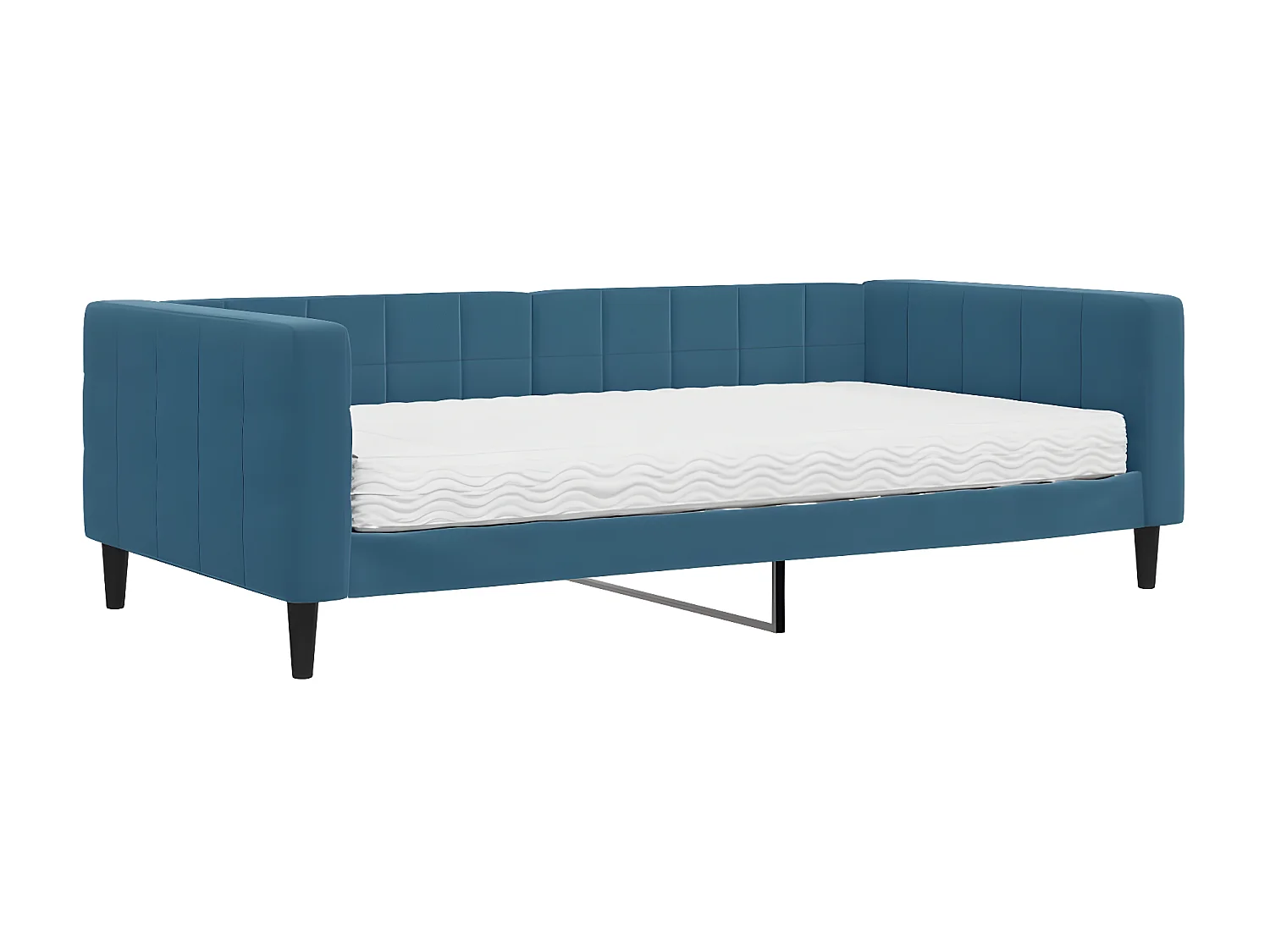 Sofá-cama 100x200 cm com colchão veludo azul PT225600