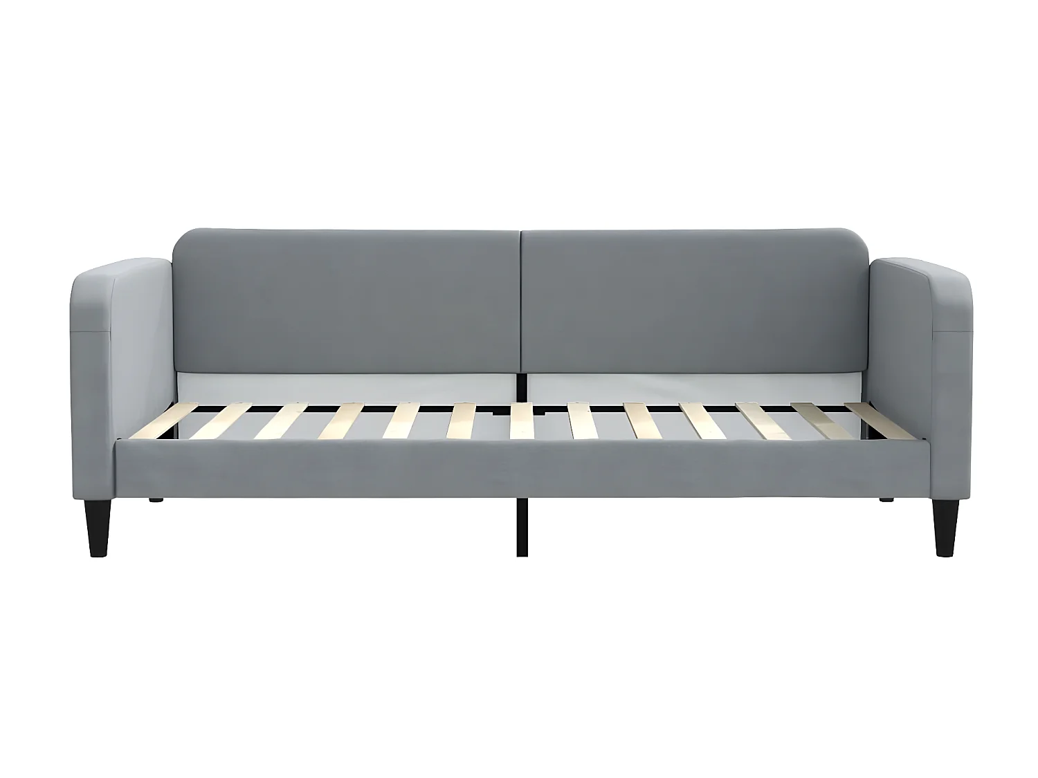 Lit - 90x200 cm avec matelas gris clair tissu WVGQ2649