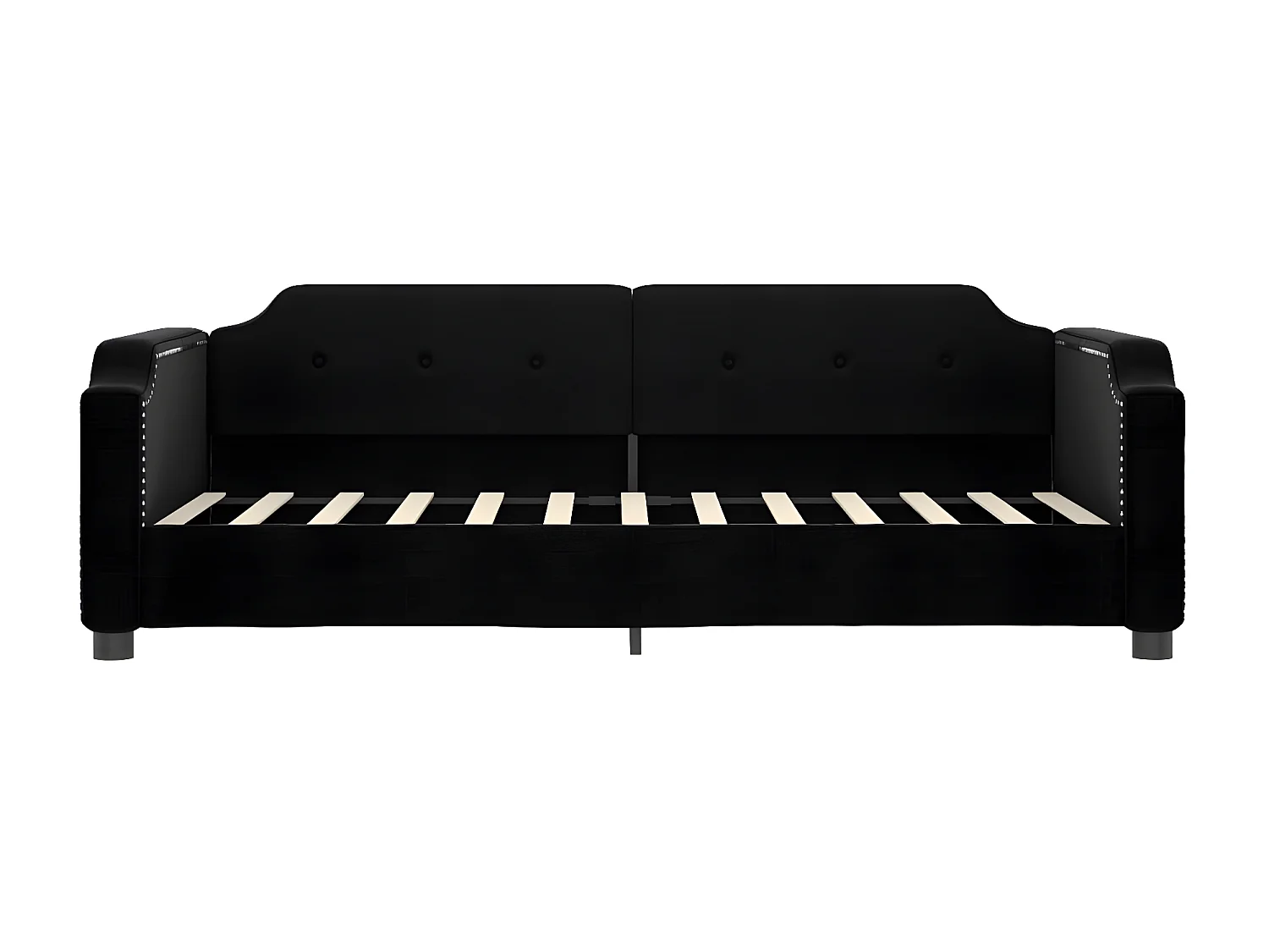 Slaapbank met matras 90x200 cm stof zwart NL31281