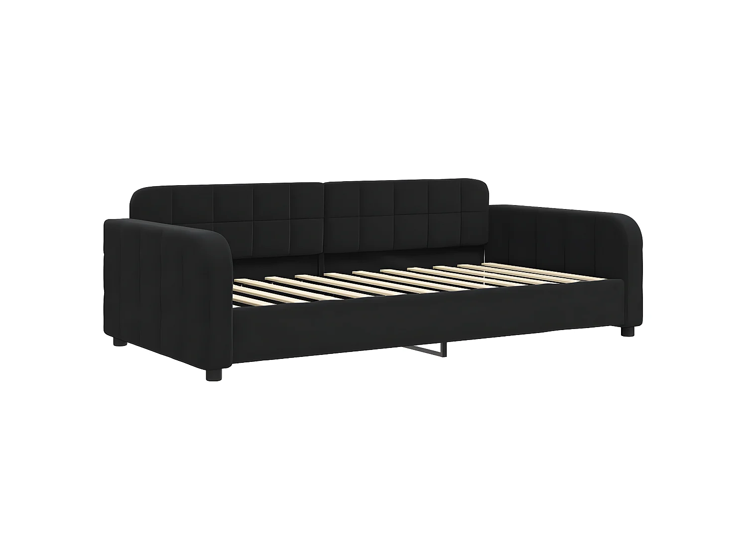 Lit - 100x200 cm avec matelas noir velours ASW78450