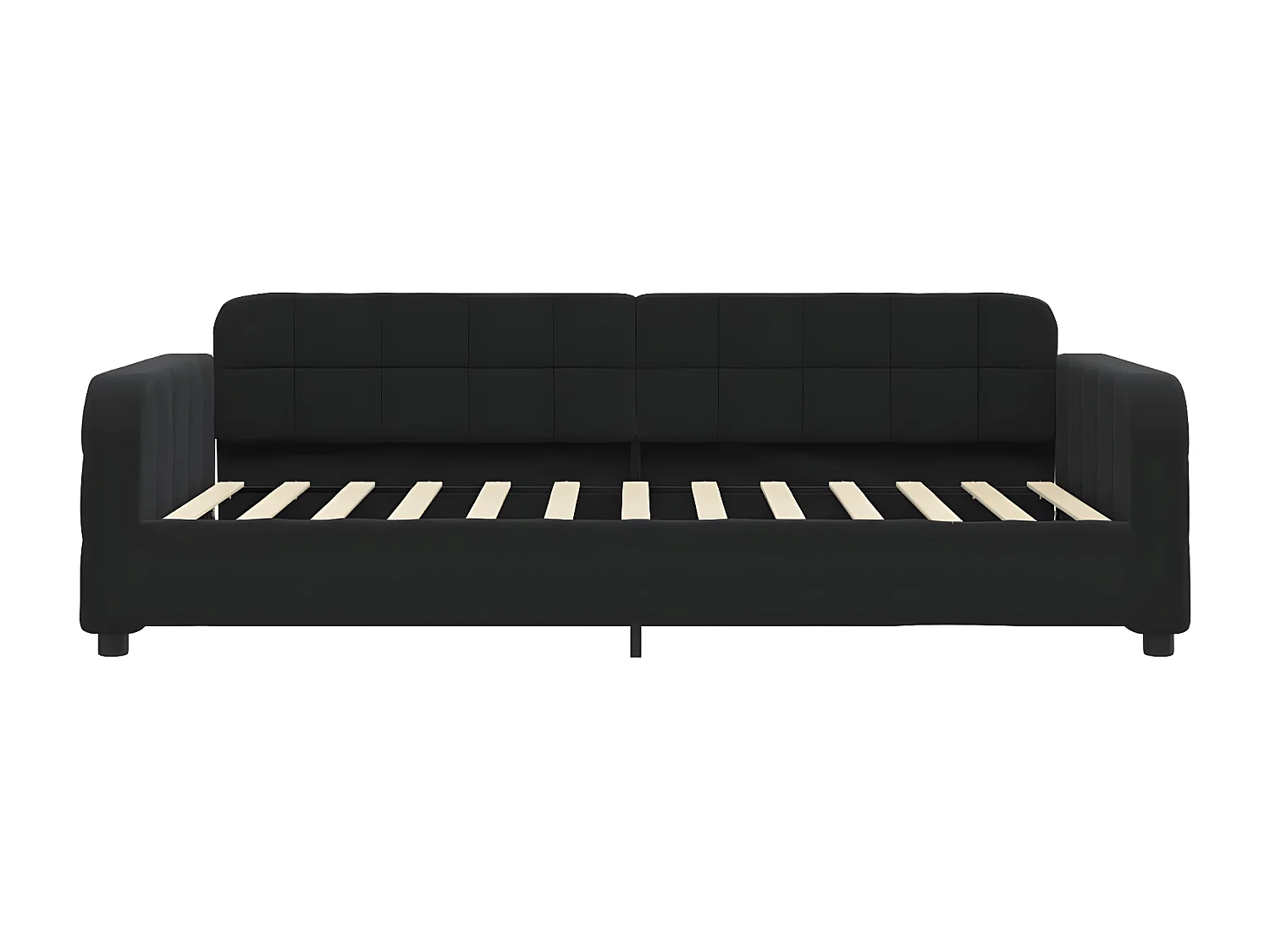 Lit - 100x200 cm avec matelas noir velours ASW78450