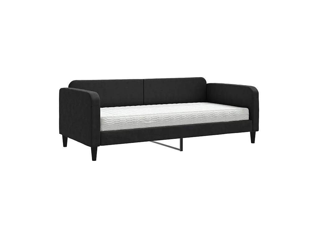 Tagesbett,Sofabett mit Matratze Schwarz 90x190 cm Stoff -gkd96762