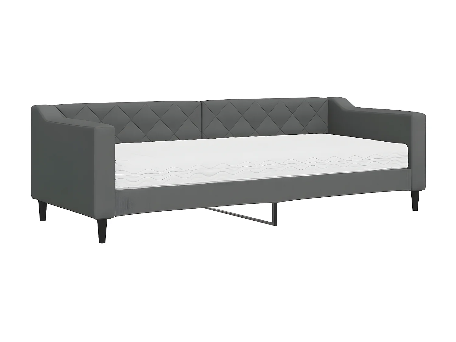 Sofá-cama 80x200 cm com colchão tecido cinzento-escuro PT835962