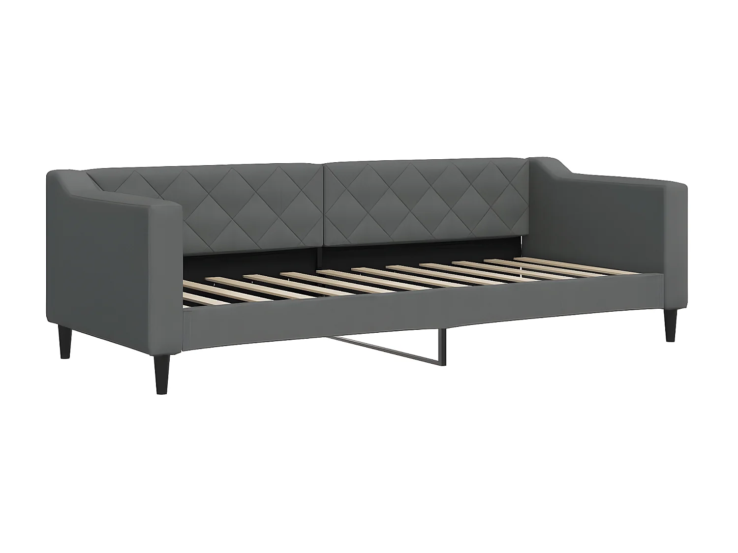 Sofá-cama 80x200 cm com colchão tecido cinzento-escuro PT835962