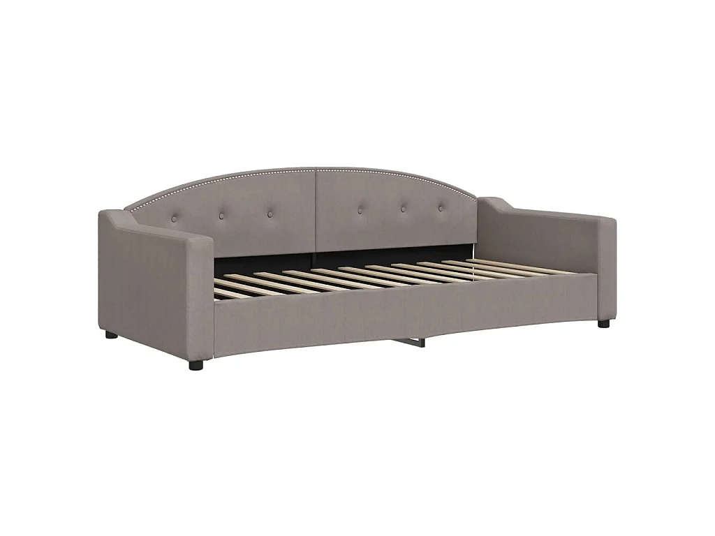 Lit - 90x200 cm avec matelas taupe tissu WVGQ4949
