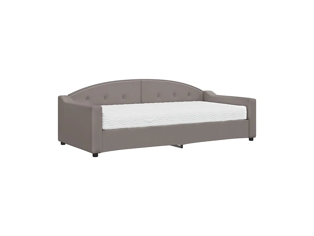 Lit - 90x200 cm avec matelas taupe tissu WVGQ4949