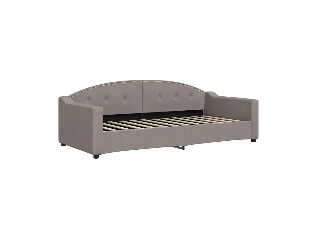 Lit - 90x200 cm avec matelas taupe tissu WVGQ4949