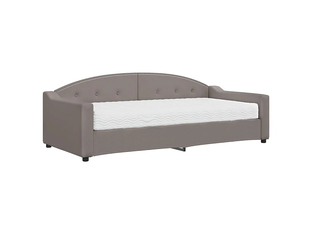 Lit - 90x200 cm avec matelas taupe tissu WVGQ4949