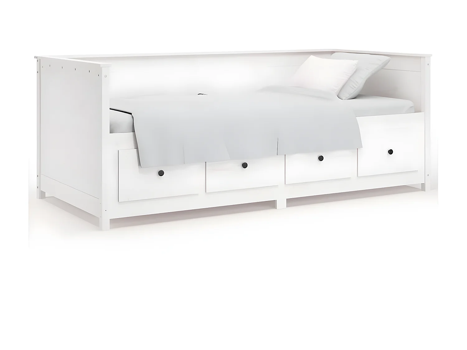 Lit - 90x200 cm Blanc Bois de pin massif WVGQ3281