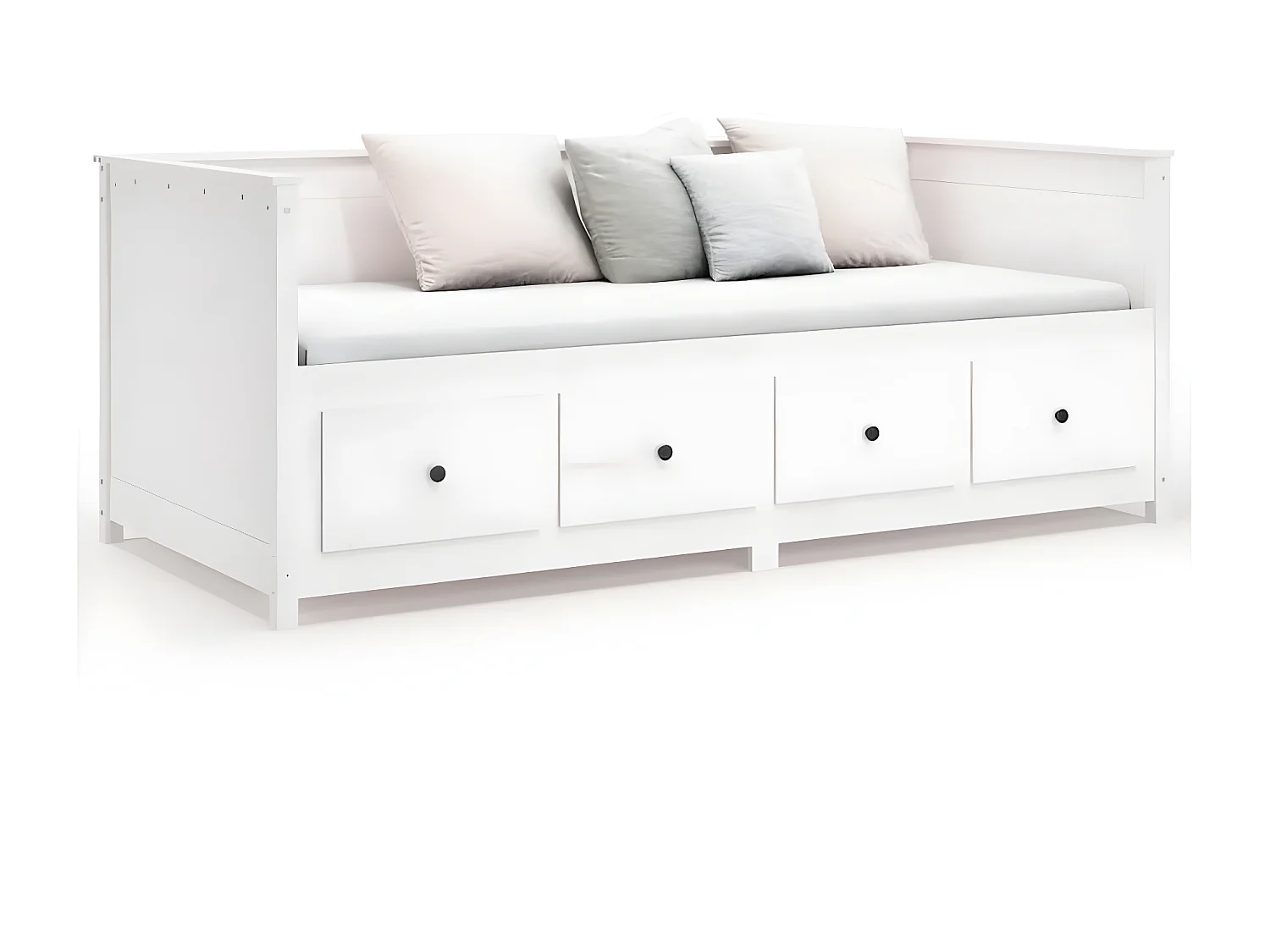 Lit - 90x200 cm Blanc Bois de pin massif WVGQ3281