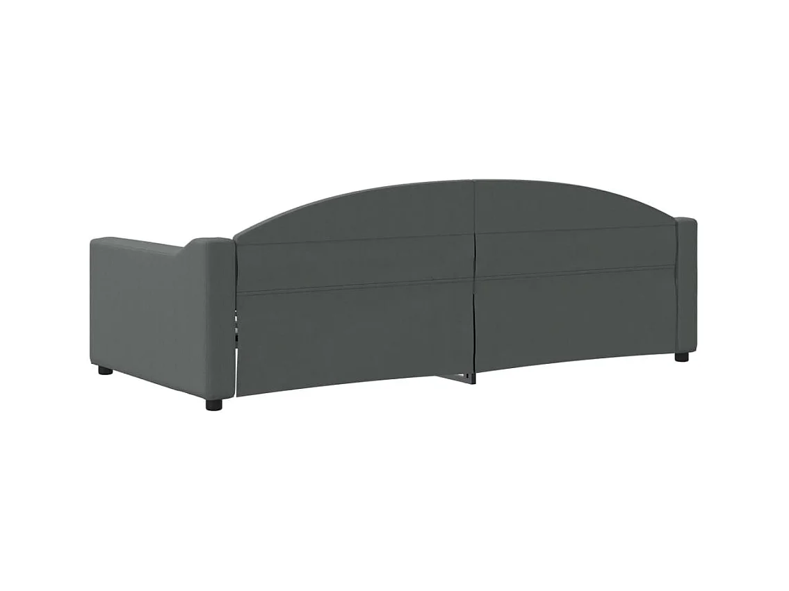 Cama 90x200 cm tecido cinzento-escuro PT658502