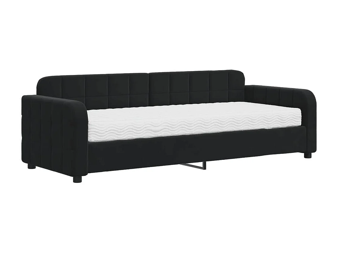 Sofá-cama 80x200 cm com colchão veludo preto PT511064