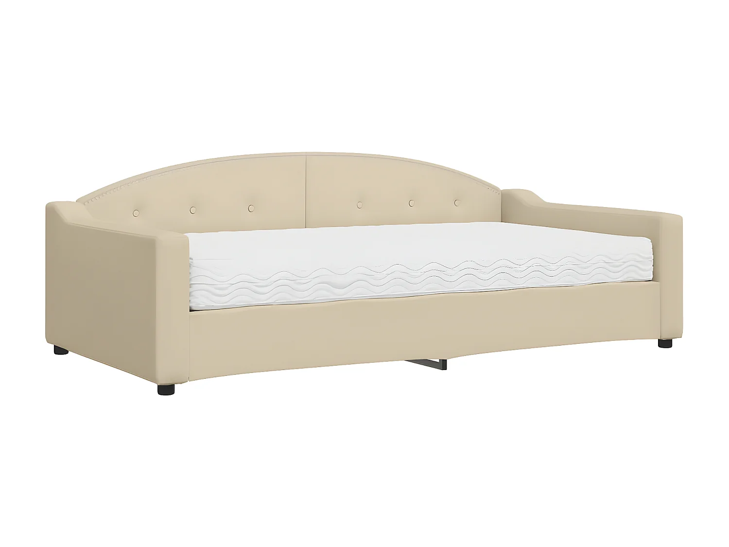 Lit - 100x200 cm avec matelas crème tissu WVGQ8879