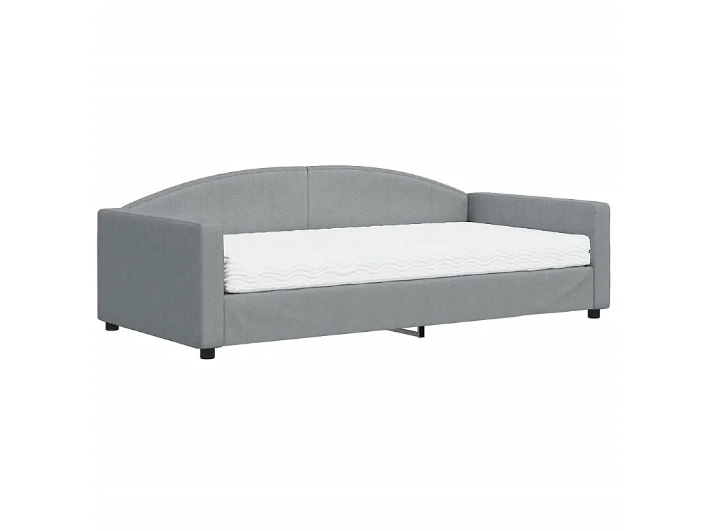 Lit - 100x200 cm avec matelas gris clair tissu WVGQ2677
