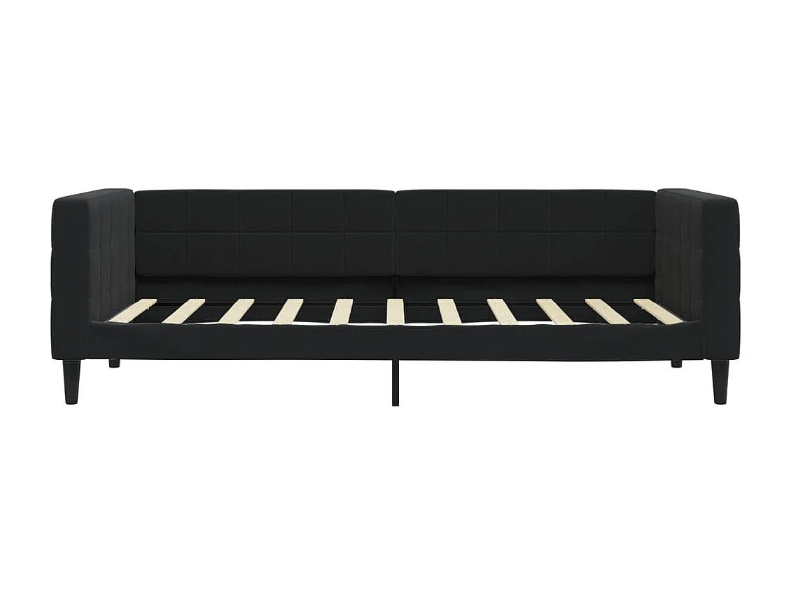 Lit - 90x190 cm avec matelas noir velours WVGQ9398