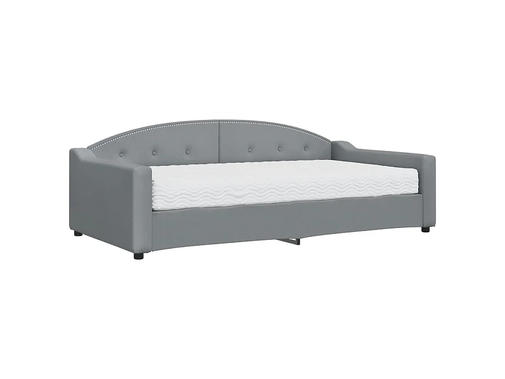 Sofá-cama 100x200 cm com colchão tecido cinzento-claro PT413742