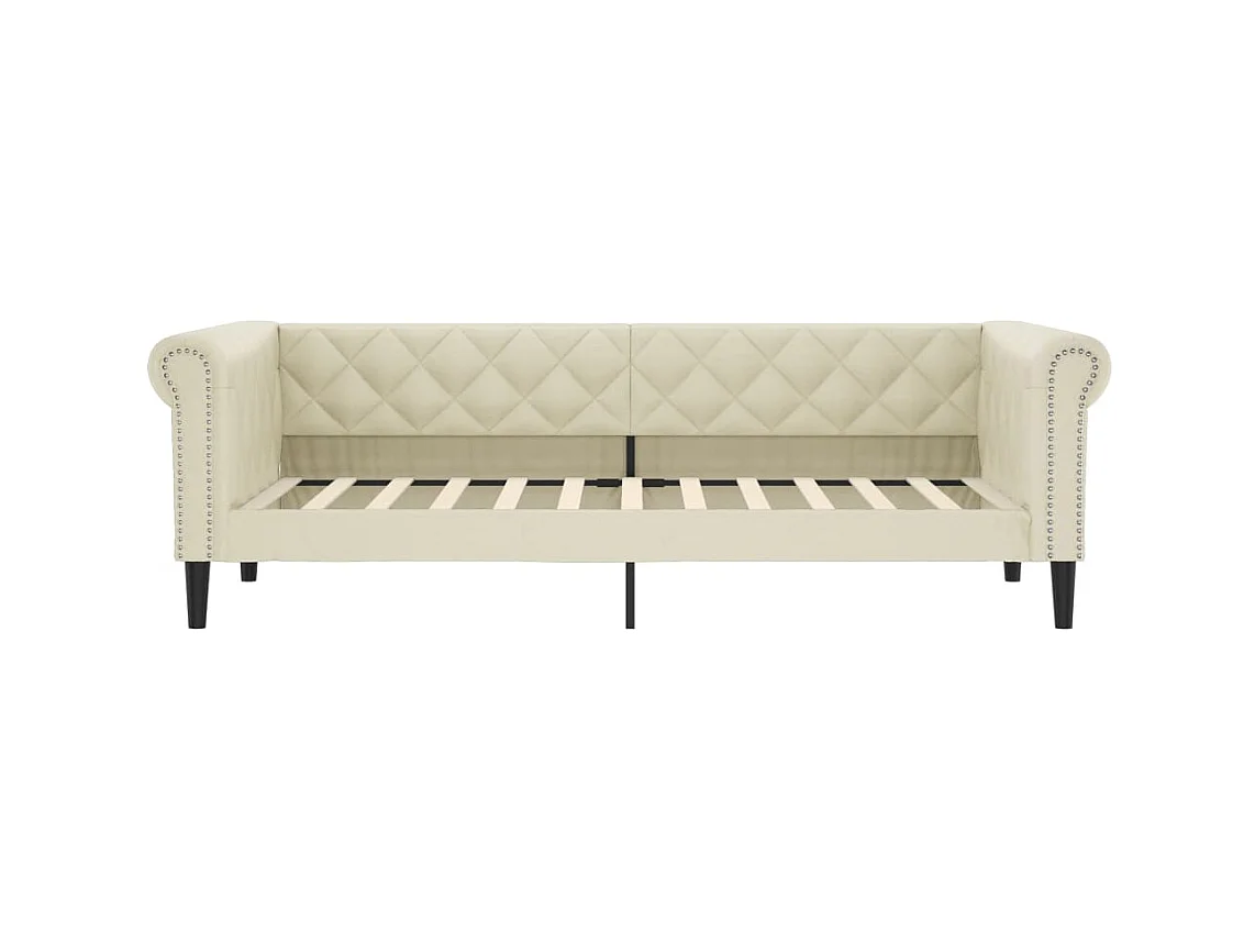 Slaapbank met matras 90x200 cm kunstleer crèmekleurig NL99337