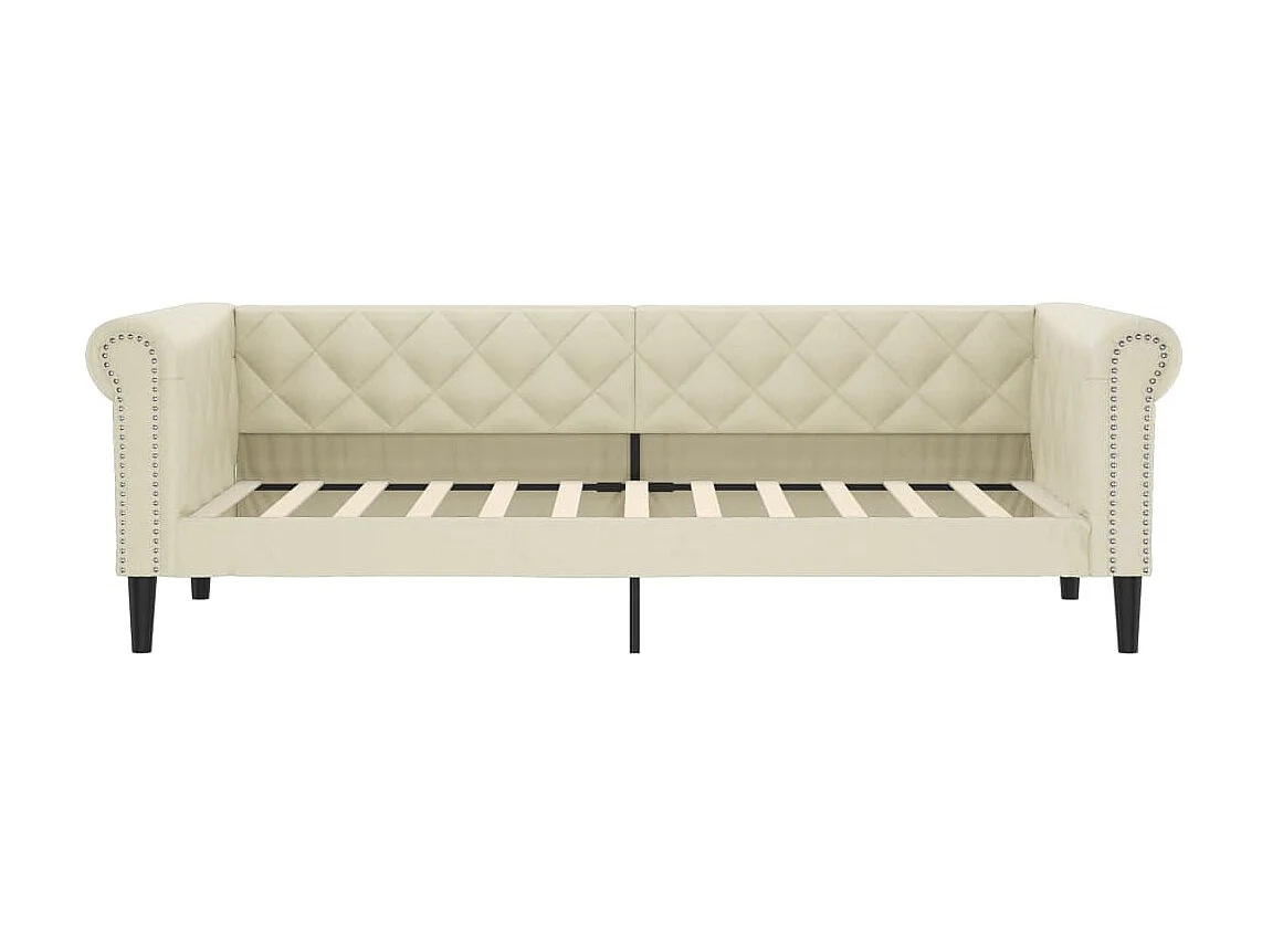Tagesbett,Sofabett mit Matratze Creme 90x200 cm Kunstleder -gkd22986