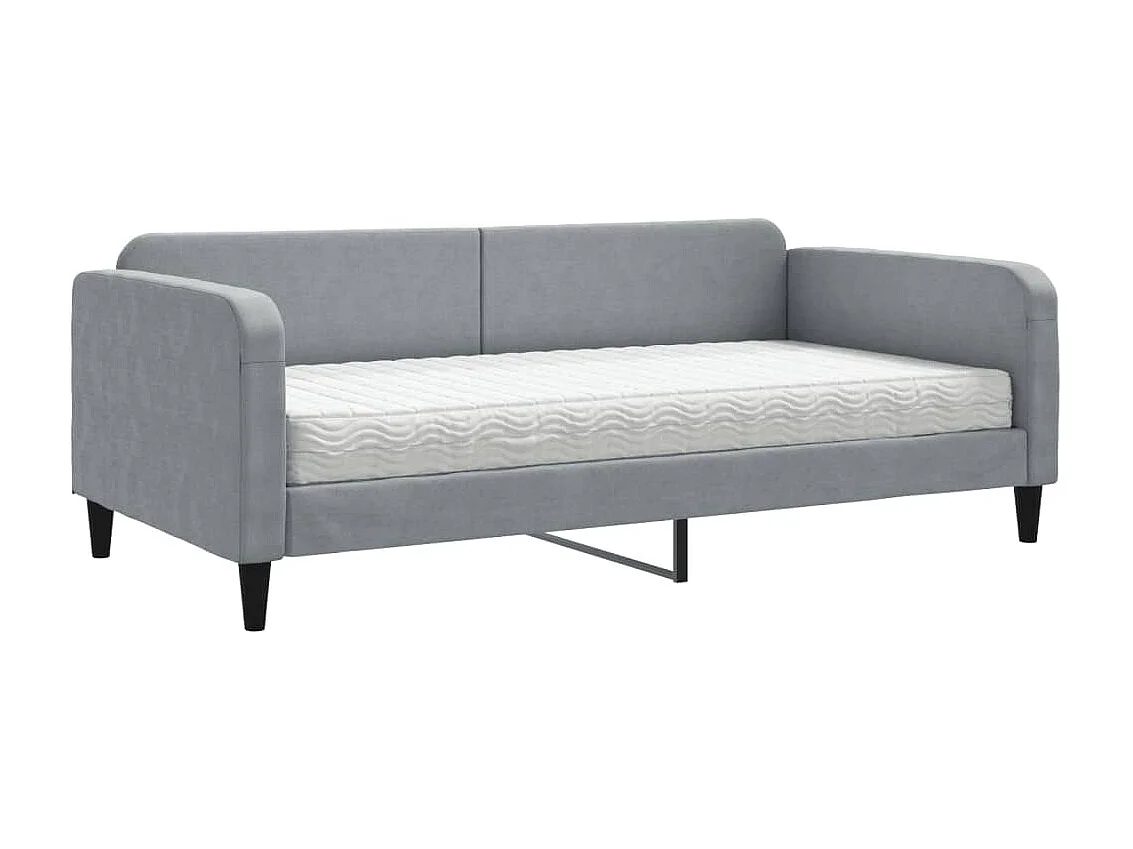 Lit - 100x200 cm avec matelas gris clair tissu WVGQ8317