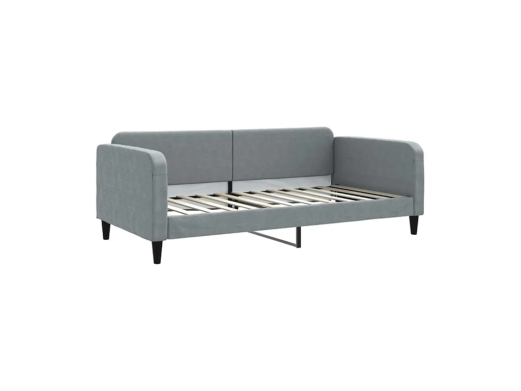 Tagesbett,Sofabett mit Matratze Hellgrau 100x200 cm Stoff -gkd38434