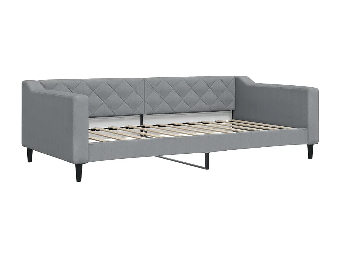 Tagesbett,Sofabett mit Matratze Hellgrau 100x200 cm Stoff -gkd91348