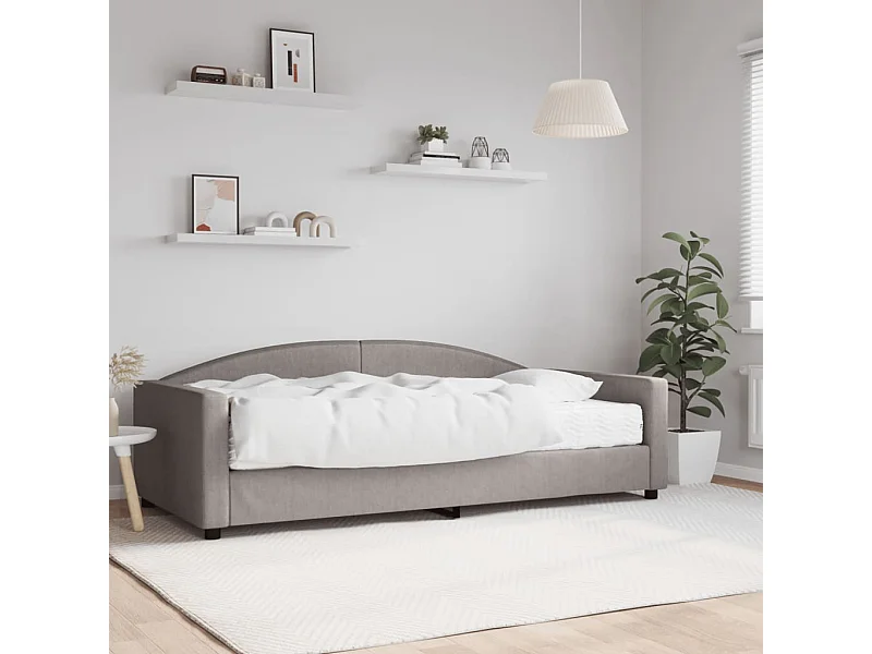 Lit - 100x200 cm avec matelas taupe tissu WVGQ8709