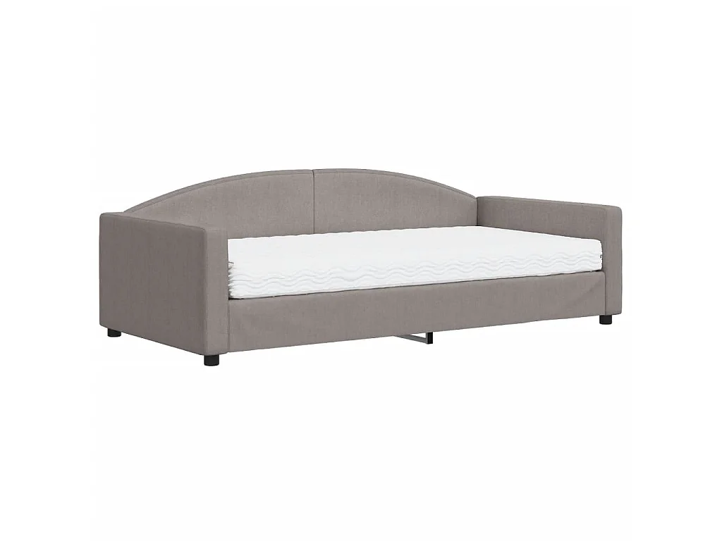 Lit - 100x200 cm avec matelas taupe tissu WVGQ8709