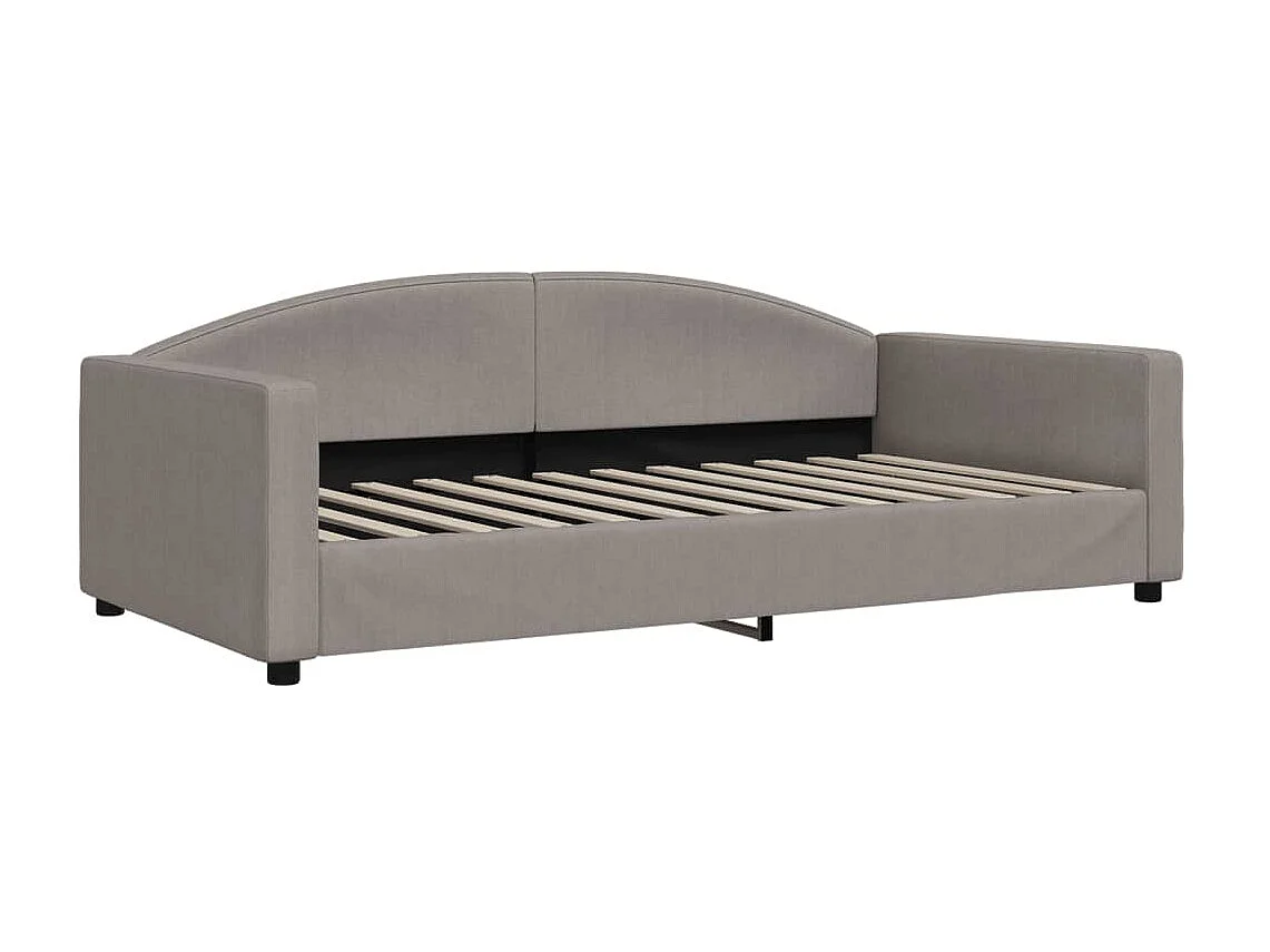 Lit - 100x200 cm avec matelas taupe tissu WVGQ8709