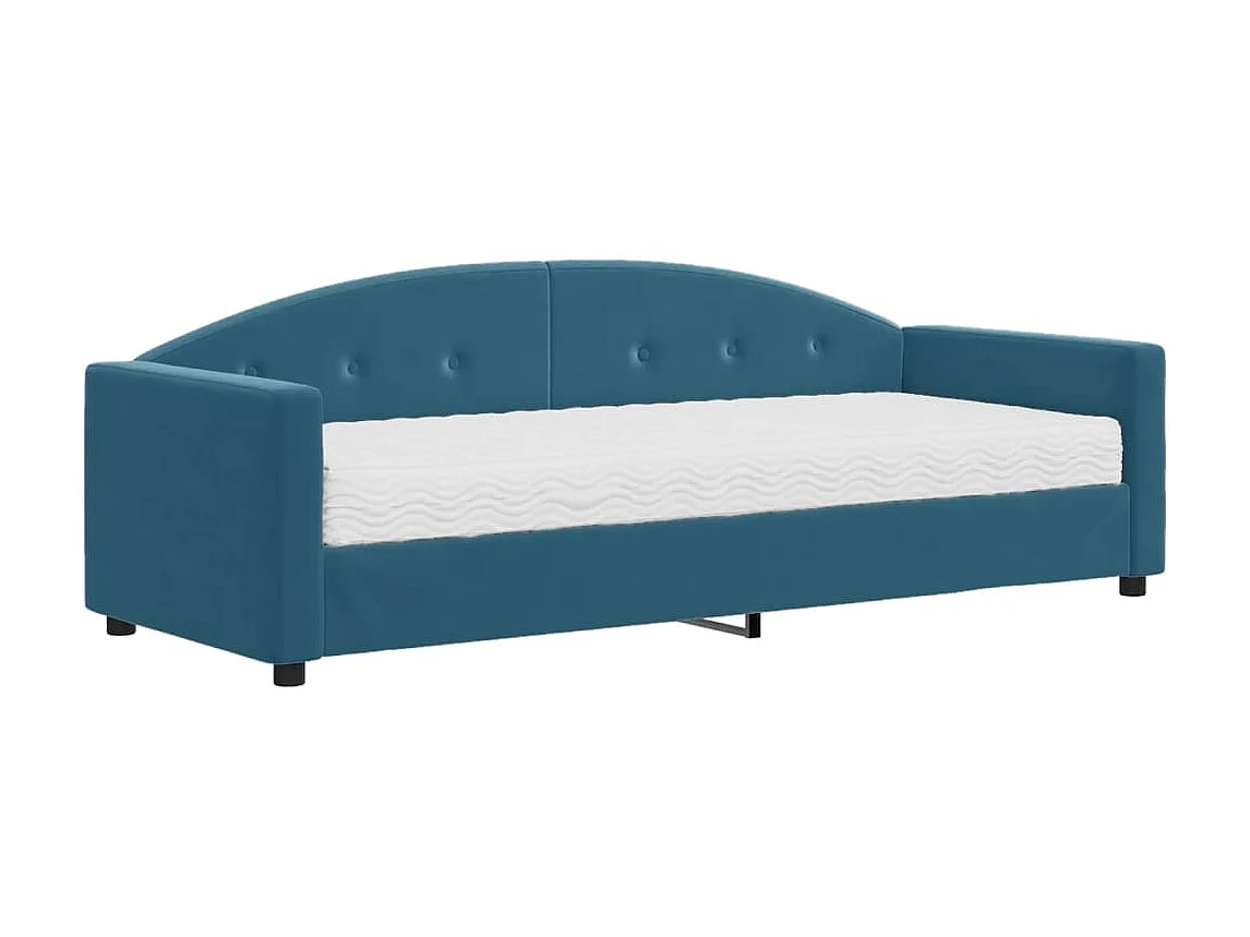 Tagesbett,Sofabett mit Matratze Blau 80x200 cm Samt -gkd19414