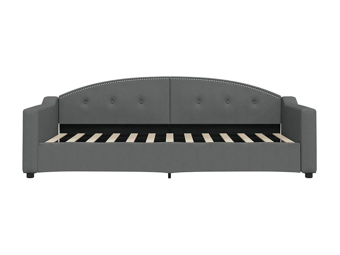 Lit - 90x200 cm avec matelas gris foncé tissu WVGQ8677