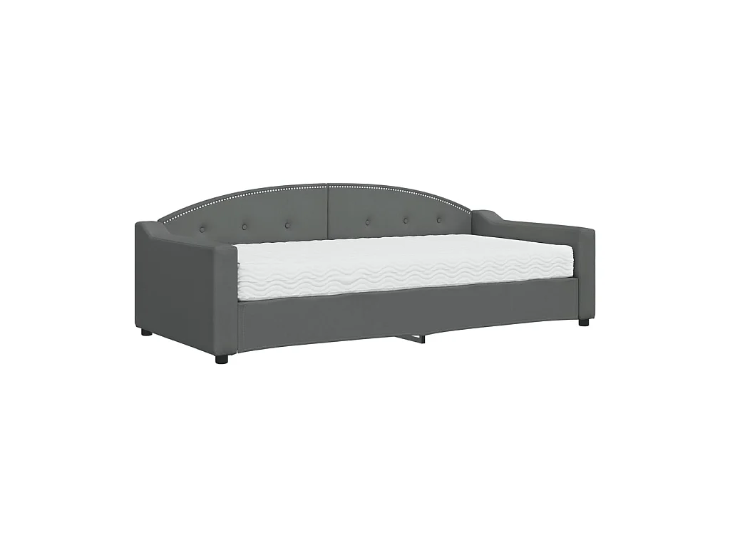 Slaapbank met matras 90x200 cm stof donkergrijs NL44837