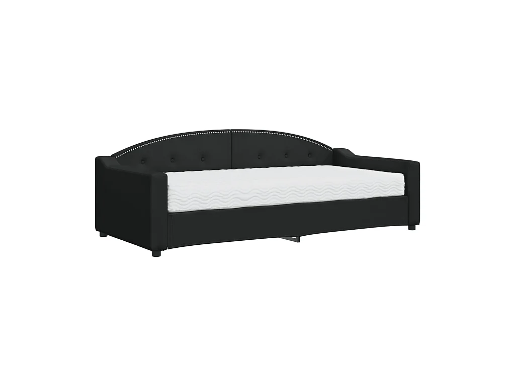 Slaapbank met matras 90x200 cm stof zwart NL88121