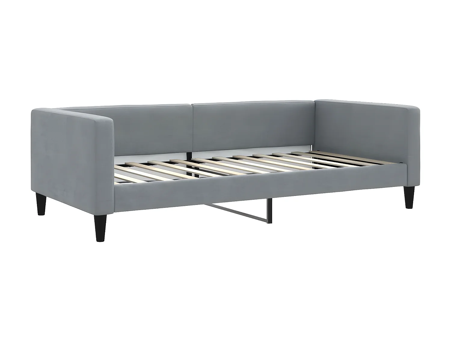 Lit - 100x200 cm avec matelas gris clair tissu WVGQ5653