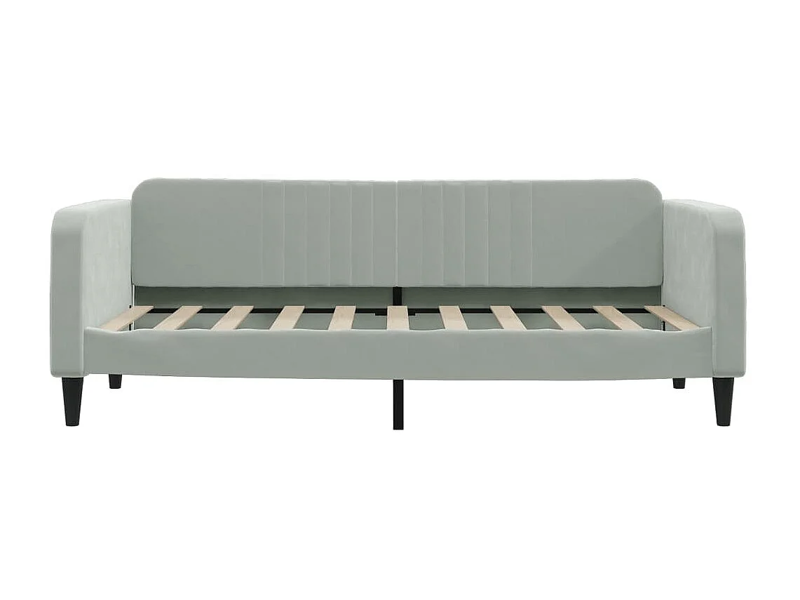 Lit - 90x190 cm avec matelas gris clair velours WVGQ7646