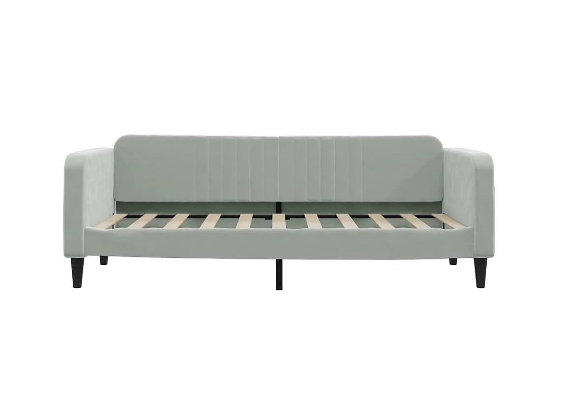 Slaapbank met matras 90x190 cm fluweel lichtgrijs NL94872