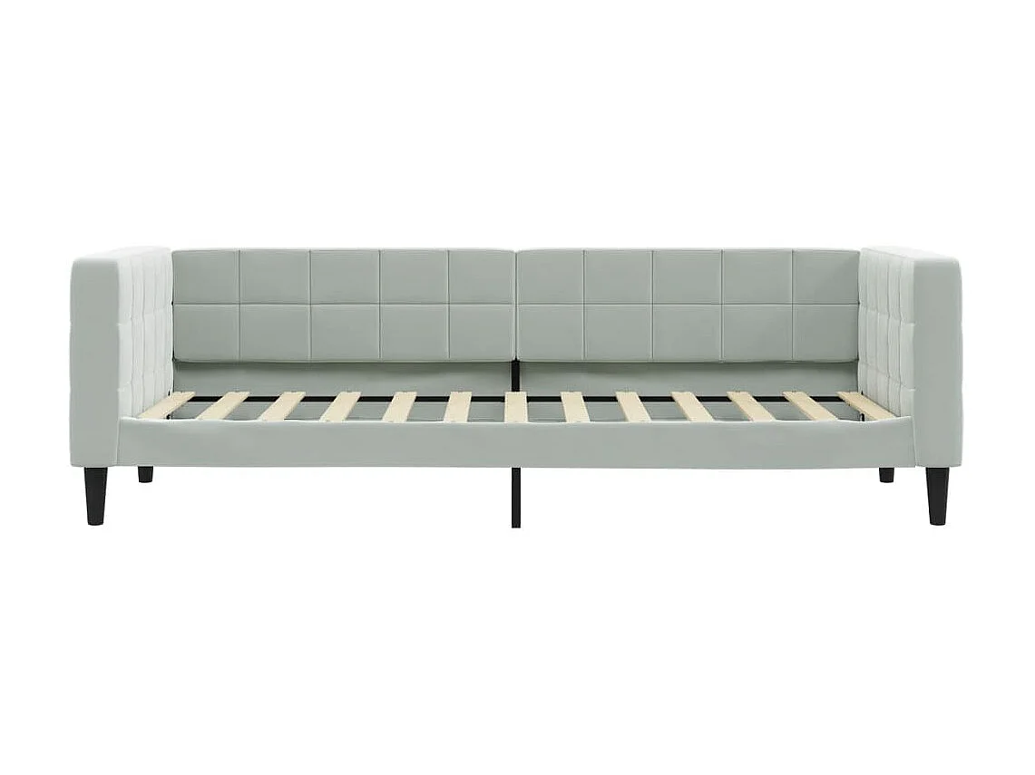 Lit - 90x200 cm avec matelas gris clair velours WVGQ7685