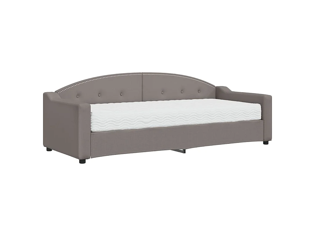 Lit - 80x200 cm avec matelas taupe tissu WVGQ3836